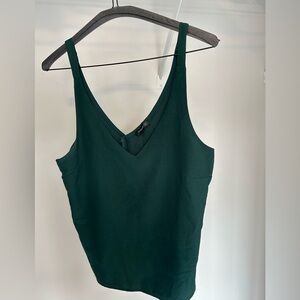 Dynamite Dark Green V-Neck Tank Top